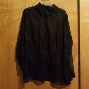 See thru top, Black with silver sparkles